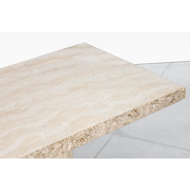 1970s 1970s Italian Modernist Live Edge Travertine Coffee Table by Stone International For Sale - Image 5 of 11