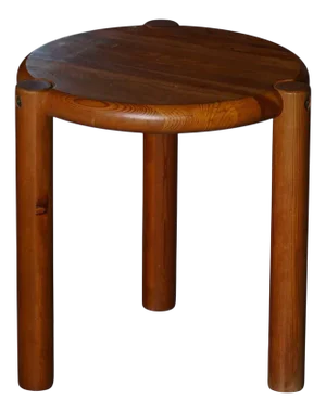 Scandinavian Modern Tripod Stool with Circular Seat, 1970s