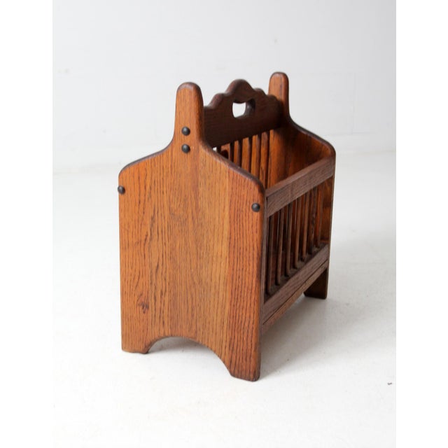 Vintage Wooden Magazine Rack For Sale - Image 10 of 11