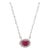 14k Gold Oval Halo Diamond Ruby Birthstone Necklace for Her For Sale