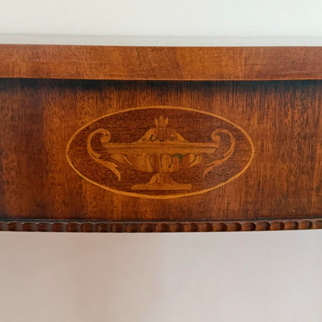 Baker Furniture Company Vintage Federal Style Inlay Console Table For Sale - Image 4 of 11