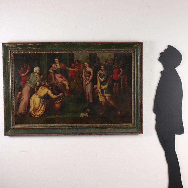 Oil on panel. North European school of the seventeenth century.The scene depicts an episode in the life of Scipio narrated...