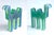 Offered is a rare vintage blue and green lucite modernist Camel sculpture by Italian designer Silvio Russo for Team...