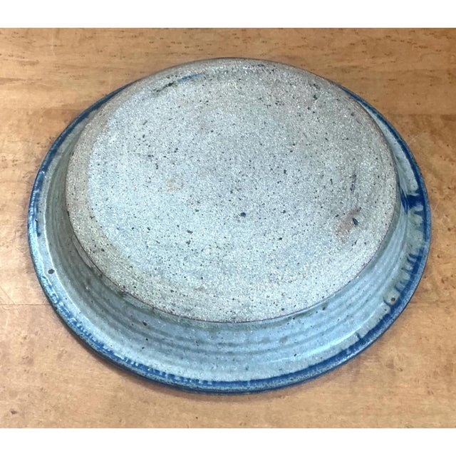 Ceramic Vintage Blue Abstract Ceramic Bowl For Sale - Image 7 of 12