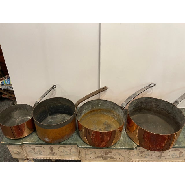 French French Four Copper Pots in Different Sizes, 19th Century - Set of 4 For Sale - Image 3 of 4