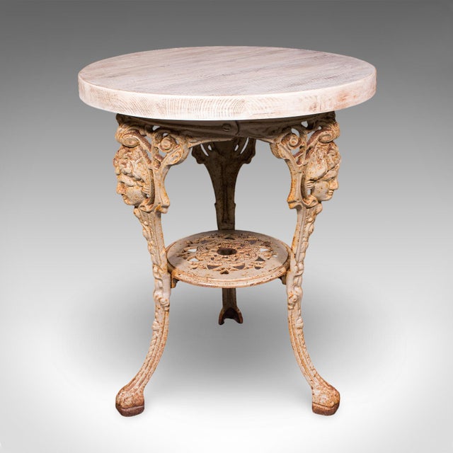 Vintage Britannia Table, English, Pine, Cast Iron, Mid Century Victorian Revival For Sale - Image 4 of 12