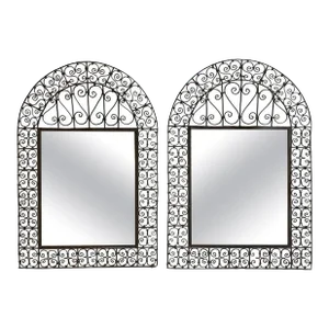 Late 20th Century Spanish Colonial Wrought Iron Trellis Motif Mirror