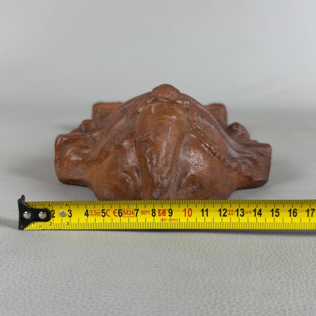 Vintage Terracotta Holy Water Stoup with Madonna and Child, 20th Century For Sale - Image 9 of 11