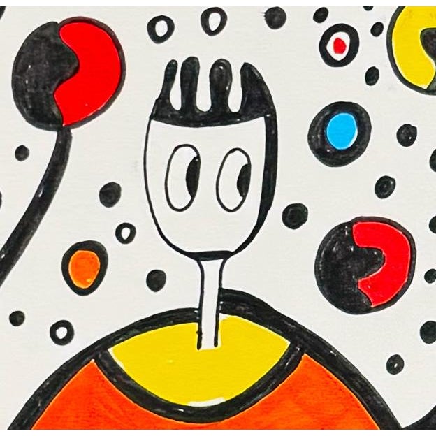 2020s You and I in Motion — Nathalie Gribinski — Small Abstract Figurative Drawing (8 X 8 In, 2025) For Sale - Image 5 of 5