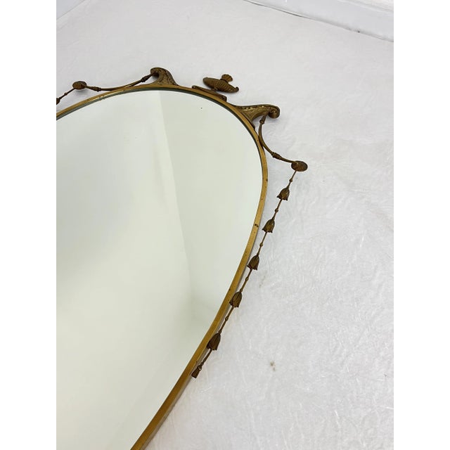 Vintage Italian Brass Wall Mirror, 1960s For Sale - Image 4 of 11