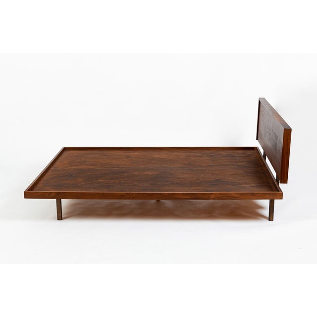 Wood Vintage Mid-Century Walnut Wood Platform Bed by Richard Artschwager (Attr.) 1950s For Sale - Image 7 of 15