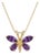 Amethyst Butterfly Gemstone Pendant - Dainty Animal Style Jewelry for Her For Sale