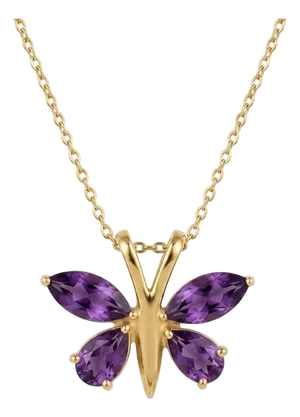 Amethyst Butterfly Gemstone Pendant - Dainty Animal Style Jewelry for Her