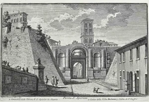 After Giuseppe Vasi, Porta S. Spirito, Etching, Late 18th Century