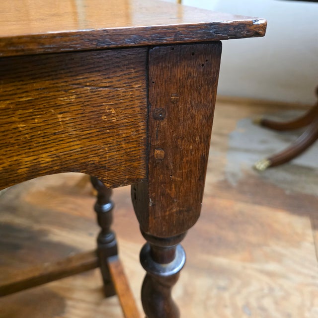 Late 17th Century English Oak Side Table With Spiral-Turned Legs and Scalloped Frieze, Circa 1680–1700 For Sale - Image 18 of 18