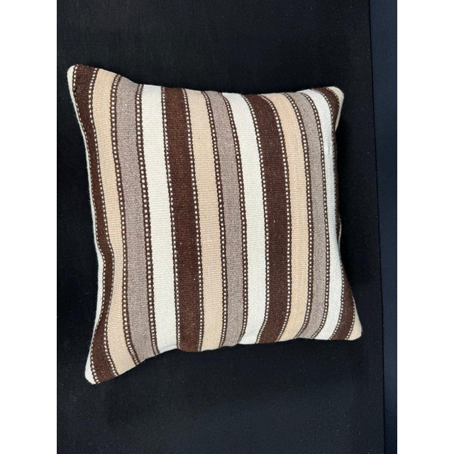 Turkish Hemp Pillow Cushion Natural Beige Brown Cushion Cover 20"x20" For Sale - Image 4 of 4