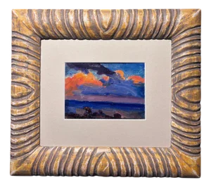 Vladimir Jukov, Nuvole al tramonto, Oil Painting, 1950, Framed