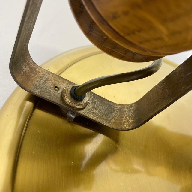 Modern Three-Spot Brass and Oak Ceiling Light from Temde Lights, 1970s For Sale - Image 11 of 18