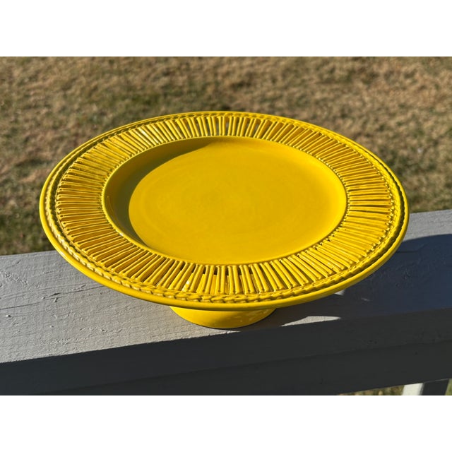 A pop of color! Charming Early 20th Century Porcelain Centerpiece in a sensational shade of Mediterranean mustard yellow....