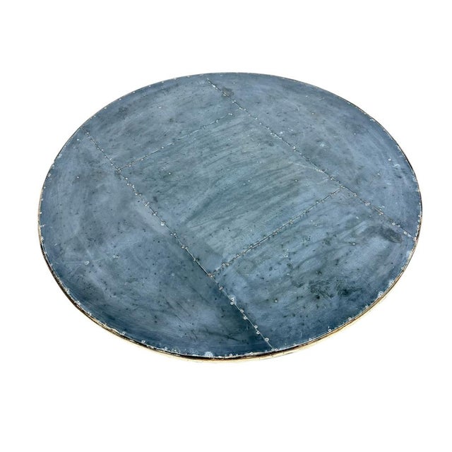 Antique Rustic Bistro French Folding Wine Table with Metal Top, 1890s For Sale - Image 10 of 11