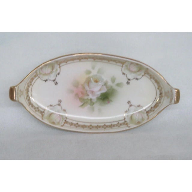 Royal Rudolstadt Prussia Porcelain White Roses Small Serving Tray Dish For Sale - Image 12 of 13