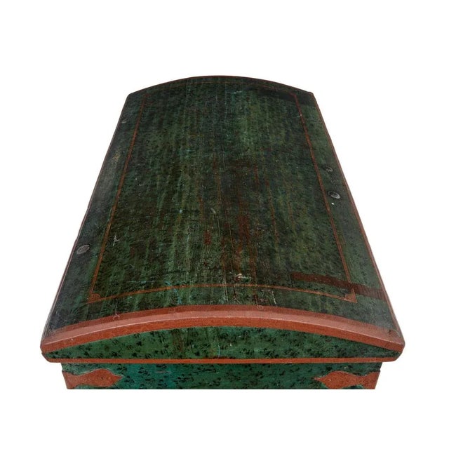 Mid-19th Century Swedish Hand Painted Oak Coffer For Sale - Image 3 of 10