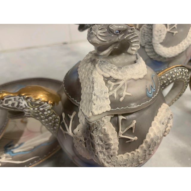 1950s Moriage Dragon Ware Tea Set, 18 Pieces For Sale - Image 5 of 13