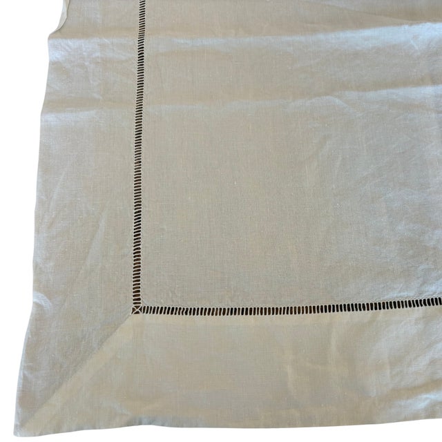 Antique French Embroidered Wedding Trousseau Linen Sheet from Fleur Bleue and Pillowcases from Linvosges, 1940, Set of 3 For Sale - Image 9 of 11