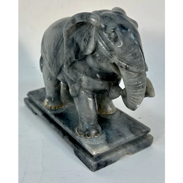 Asian Carved Soapstone Elephant, Circa 1980 For Sale - Image 3 of 9