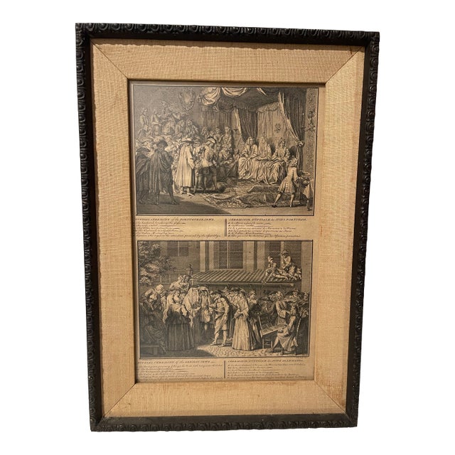 Original 18th Century Judaic Wedding Plate XI Rare Copper Engraving, Bernard Picart (First English Edition Printed in London) For Sale
