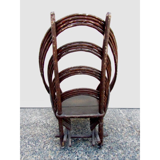 1900 - 1909 Antique Folk Art Bentwood Twig Chair For Sale - Image 5 of 18