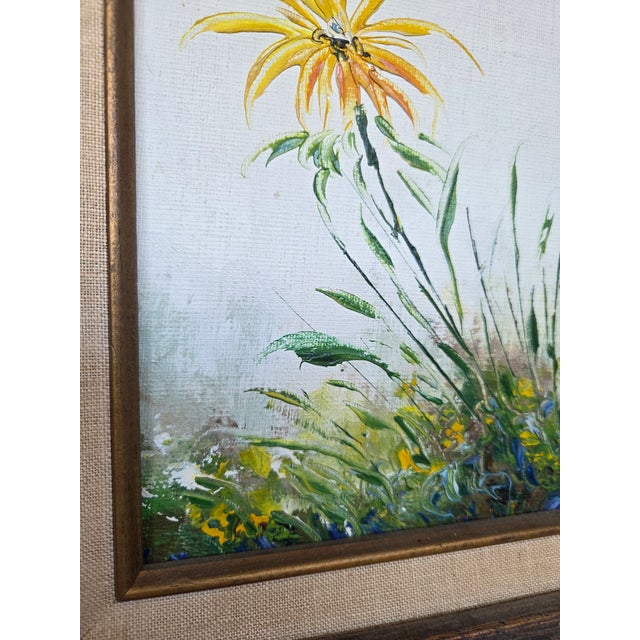 Late 20th Century Vintage Impressionist Impasto Floral Oil Painting W/ Gilt Frame For Sale - Image 5 of 10