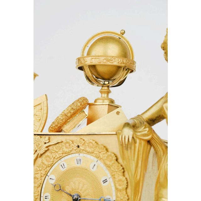 19th Century French Empire Gilt Bronze Mantel Clock For Sale - Image 9 of 10
