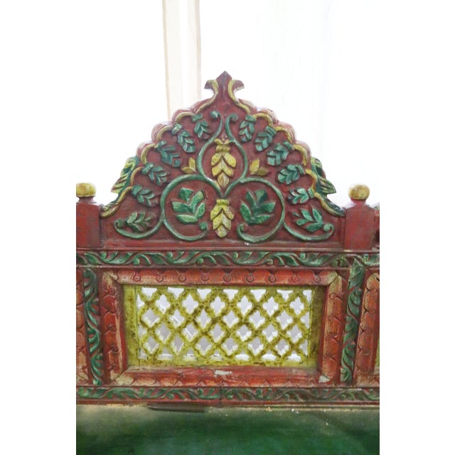 Monumental Hand Carved Indian Polychrome Jhula (Swing) For Sale In Portland, OR - Image 6 of 14