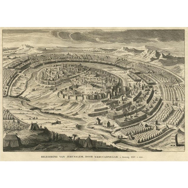 King Nebuchadnezzar, View of the Siege of Jerusalem, 1730, Paper For Sale - Image 5 of 5