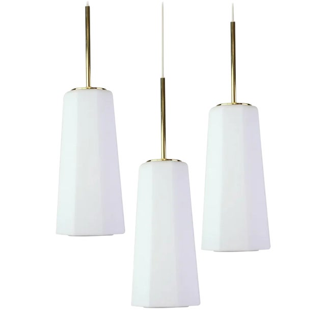 Opal Glass Pendants by Limburg, Germany, 1970s For Sale