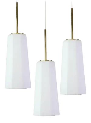 Opal Glass Pendants by Limburg, Germany, 1970s
