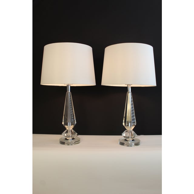 Mid 20th Century Pair of Mid 20th Century Waterford Crystal Influence Lamps For Sale - Image 5 of 12