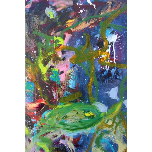 Paint Exuberant Guests Original Abstract Oil Painting by Lisa Finlayson For Sale - Image 7 of 15