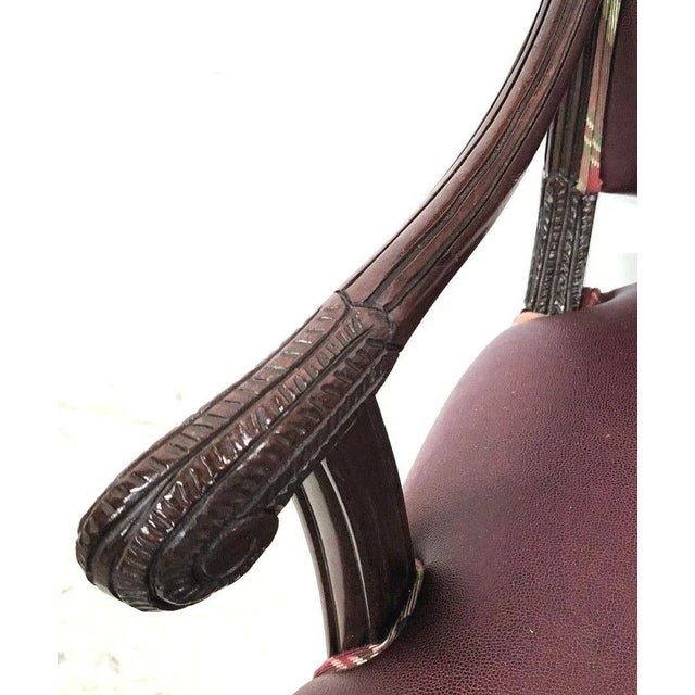 Vintage French Mahogany Dining Armchairs - Set of 6 For Sale - Image 11 of 13