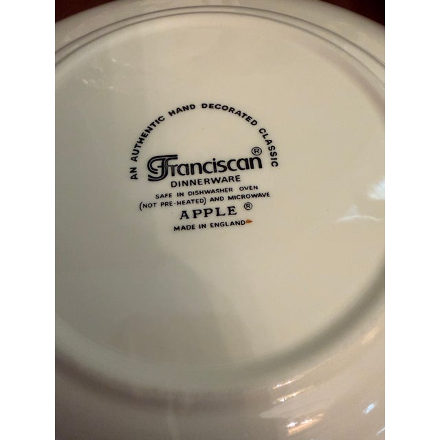 1980s Franciscan Apple Dinner Plate England Backstamp Hand Painted 10 5/8" - Set of 6 For Sale - Image 9 of 9