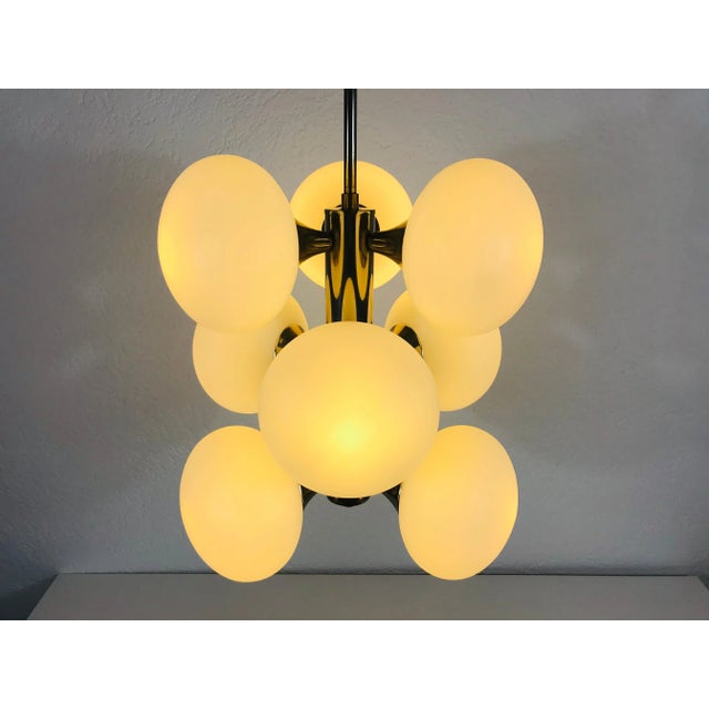 Kaiser Leuchten 1960s Kaiser Mid-Century Modern Space Age Chrome 9-Arm Chandelier, Germany For Sale - Image 4 of 13