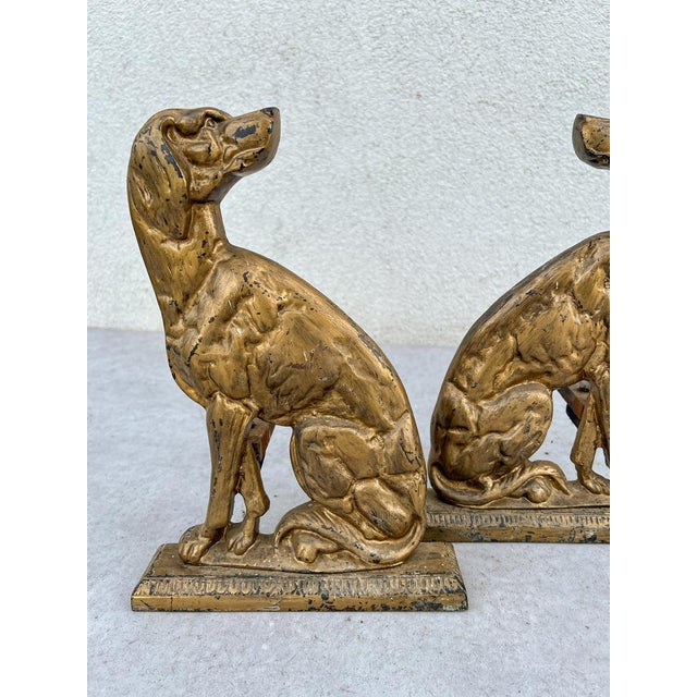 Bronze Dogs Fireplace Andirons, 1930s, Set of 2 For Sale - Image 6 of 12