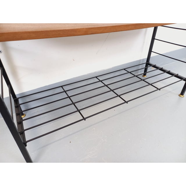 Vintage Italian Teak and Metal Bookcase, 1960s For Sale - Image 6 of 15