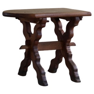 Mid-Century Brutalist Desk in Oak by Charlotte Perriand, France, 1950s For Sale