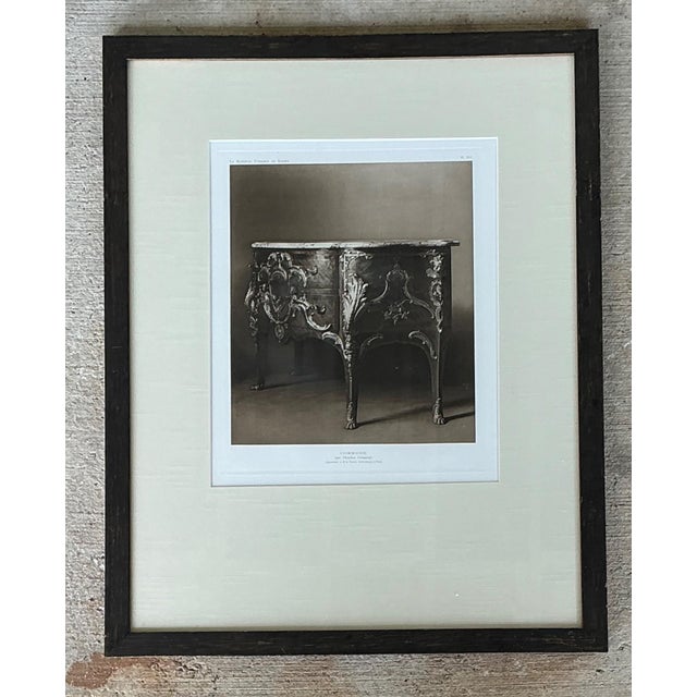 Framed Antique French Commode Print For Sale - Image 9 of 13
