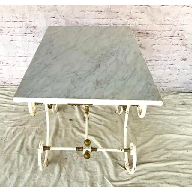 French Pastry Table With Marble Top For Sale - Image 10 of 12