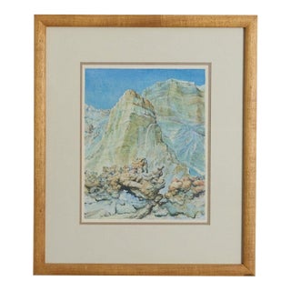 Edward Cronquist 1983 Original Watercolor, Rocky Mountain Spires For Sale