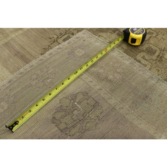 1940s 1940s Vintage Turkish Oushak Runner Rug - 3′6″ × 9′4″ For Sale - Image 5 of 10