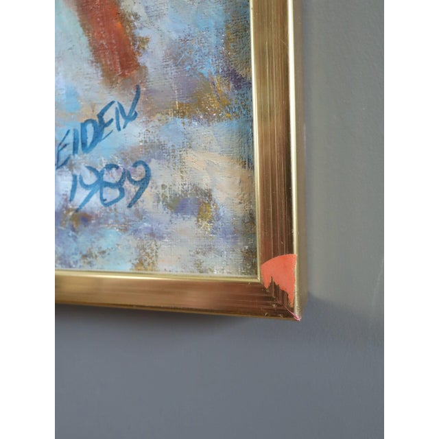 Textile 1989 Impressionist 'Table for Two' Vintage Original Interior Still Life Oil Painting, Framed For Sale - Image 7 of 12